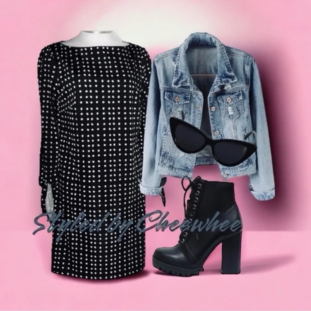 TAHARI ASL Dress Black & White Polka Dot Shift Chic Versatile Women’s Size 4 - Picture 10 of 16